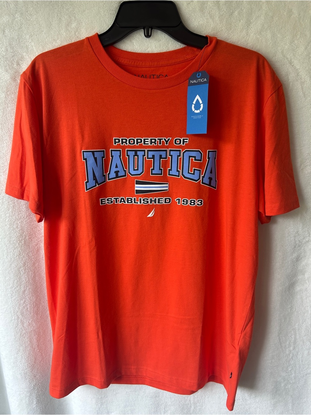 Nautica Orange Short-Sleeve Graphic Logo Tee